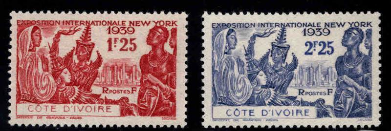 Ivory Coast Scott 163-164 MH* stamps