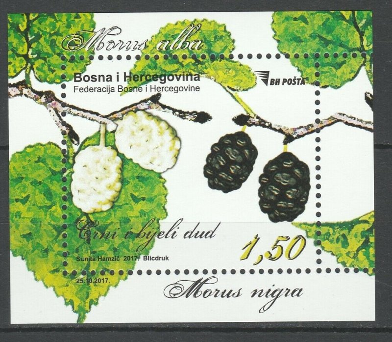 Bosnia and Herzegovina 2017 Fruits MNH Block