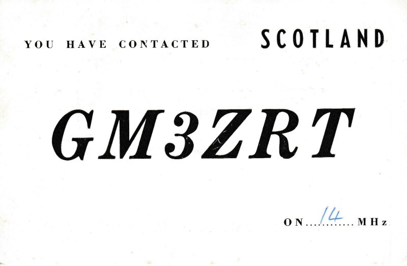 7421 Amateur Radio QSL Card  GALSTON SCOTLAND