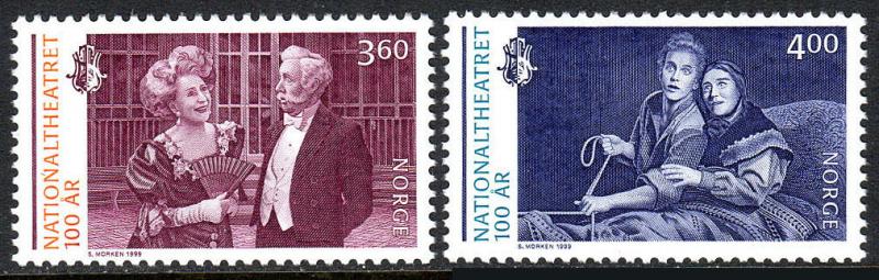 Norway 1238-1239, MNH. National Theater, cent. 1999