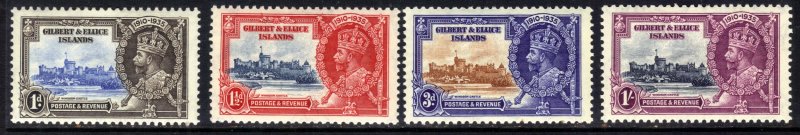 Gilbert & Ellice 1935 KGV Set 4 Silver Jubilee MM SG 36 – 39 ( E1418 )