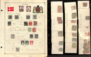 Denmark Stamp Collection on 10 Scott International Pages 1851-1938 (BK)