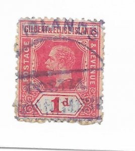 Gilbert & Ellice Islands #15 Used Purple Cancel! - Stamp - CAT VALUE $9.00++++++