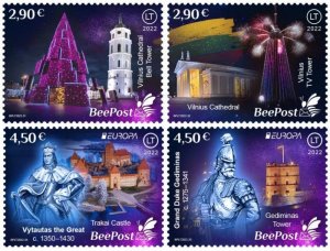 Lithuania 2022 Europa Stories and Myths BeePost set of 4 stamps MNH