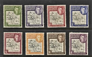 STAMP STATION PERTH -Falkland Is.Dep.#1L1-1L8-MNH Full Set OG VF Thick Maps