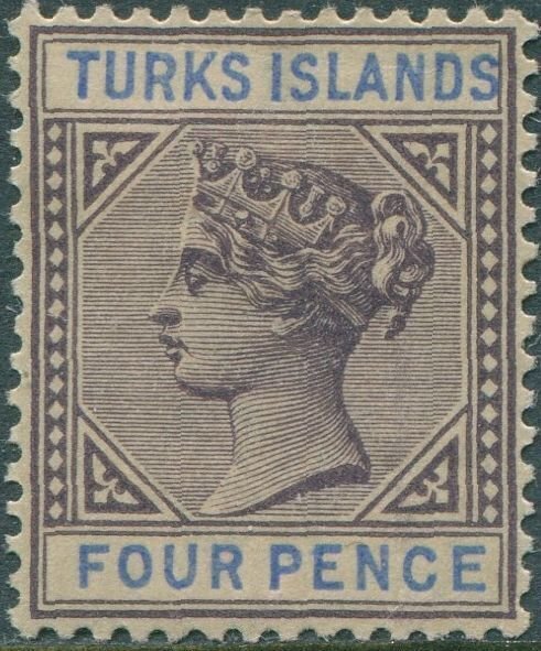 Turks Islands 1881 SG71 4d purple and blue QV MH