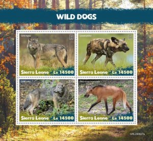 Sierra Leone - 2020 Wild Dogs, Wolf - 4 Stamp Sheet - SRL200627a