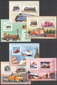 B0234 Imperf 2009 Mozambique Trains History Steam Locomotives High Speed 6Bl Mnh