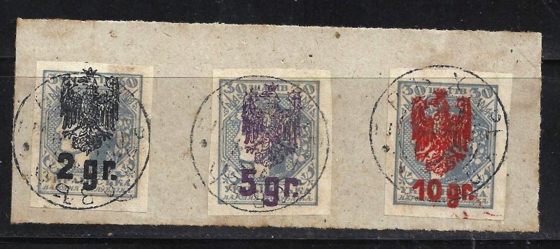 (65501) UKRAINE 1919 DEFINITIVE STAMPS WITH EAGLE OVERPRINT