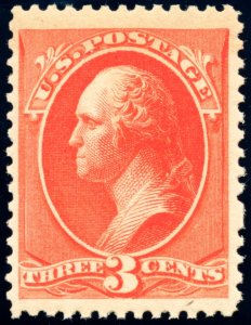 US 214 3c George Washington 1887 vermilion OG NH Weiss cert