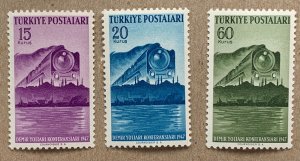 Turkey 1947 Trains, MNH. Scott 960-962, CV $4.00