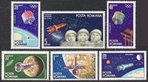 Romania 1711-1716, MNH. Mi 2369-2374. Space satellites, 1965. Voshhod-cosmonauts