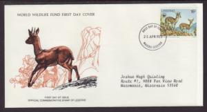 Lesotho 231 Klipspringer 1977 WWF Typed FDC