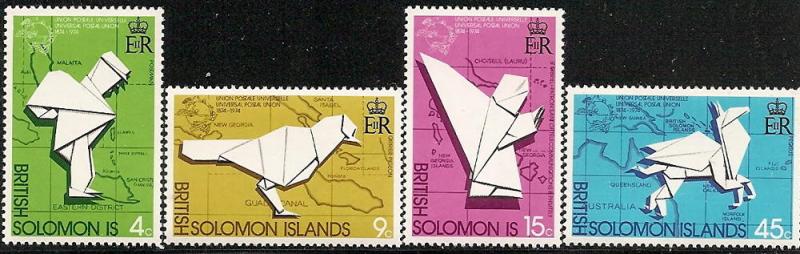 Solomon Isls. 272-75 MNH 1974 UPU Centenary