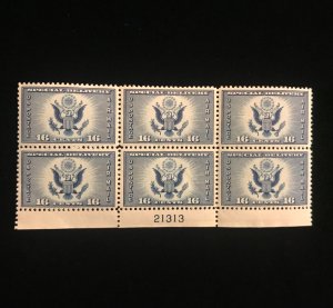 CE1 Plate Block of 6, MNH, VF Centering