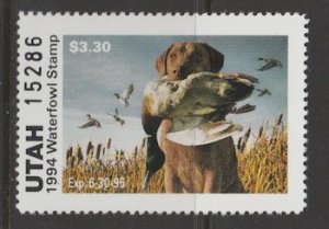 U.S. Scott Scott #9 Utah Duck Stamp - Mint NH Single