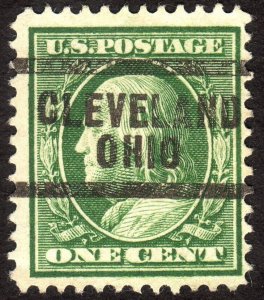 1908, US 1c, Franklin, Used, Cleveland precancel, Sc 331