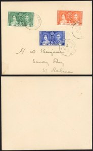 Ascension SG35/7 Coronation on Cover to St Helena