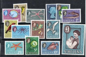 St Helena 1965 1d-£1 set of 14, sg176-89a cat £90 as cheapest um