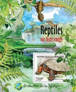 BURUNDI 2012 - Reptiles of red list S/S. Official issues.