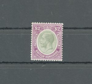 1922-33 British Honduras, Stanley Gibbons #137, $2 Yellow green and bright purpl