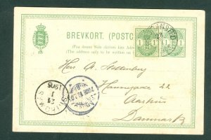 Danish West Indies. DWI.Stationery.1905.Christianst. St.Thomas.1+1 Cent uprated.