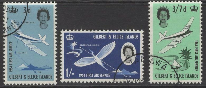 GILBERT & ELLICE IS. SG82/4 1964 FIRST AIR SERVICE FINE USED