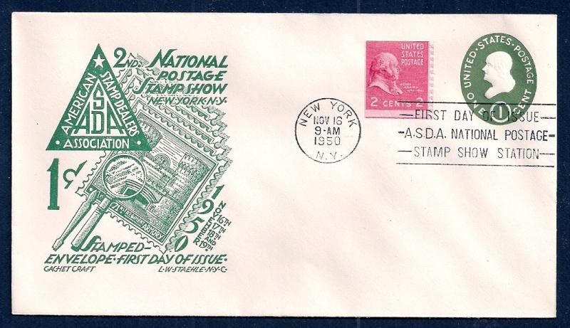 UNITED STATES FDC 1¢ Franklin Envelope 1950 Staehle