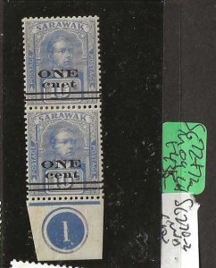 SARAWAK  SG72+72A BROOKE 1C/10CMOG PLATE PAIR SCARCE      P0111H