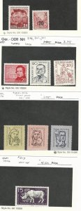 Germany - DDR, Postage Stamp, #220, 211, 296, 301, 309, 314-6, 319 Mint LH