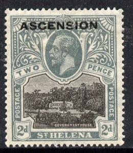 Ascension 1922 KG5 overprint on 2d black & grey with ...