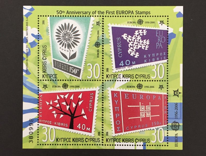 Cyprus 2006 #1048 S/S, Europa 50th Anniversary, MNH.