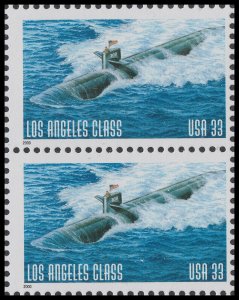 US 3372 Los Angeles Class 33c vert pair MNH 2000