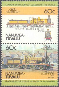 Tuvalu-Nanumea #1-10, Complete Set(10), Pairs, 1984-1985, Trains, Never Hinged