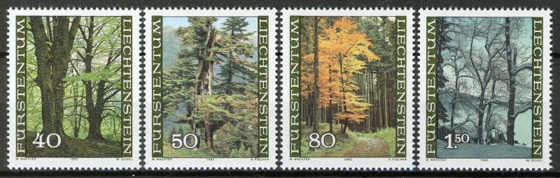 Liechtenstein 1980, The forest in the seasons set VF MNH, Mi 757-60 cat 5,5€