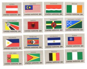 374-89 - .20 U N New York Member Flags mnh f-vf.