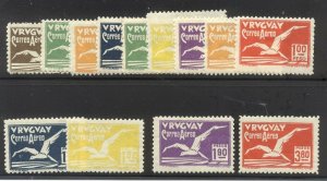 URUGUAY #C14-26 Mint LH - 1928 Albatross Set