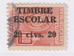 America Latina EQUATOR ECUADOR Postal Tax 1951 20c on 1s Used A27P32F24034-