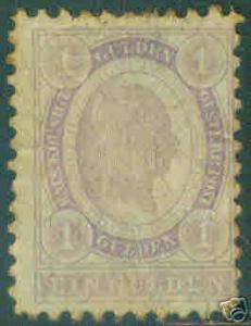 AUSTRIA Scott 68 MH* 1 Gulden 1896 mint stamp CV $40