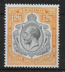 BERMUDA SG93a 1932 12/6 GREY & ORANGE BREAK IN SCROLL VAR MTD MINT