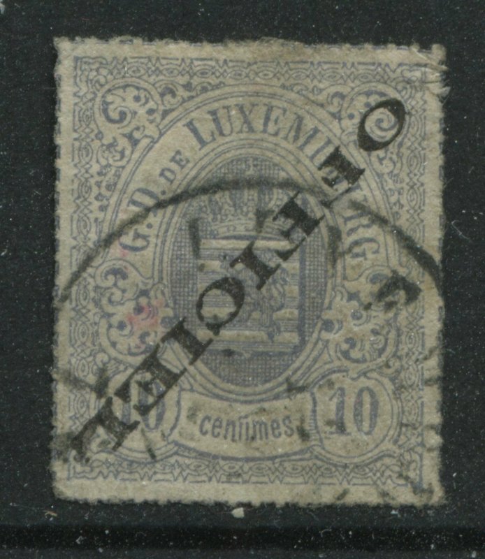 Luxembourg 1875 Official 10 centimes Inverted overprint used