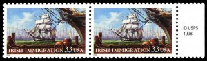 US Sc 3286 VF/MNH PAIR - 1999 33¢ -  Irish Immigration - P.O. Fresh