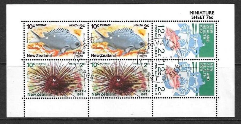 NEW ZEALAND SGMS1200 1979 HEATH STAMPS MARINE LIFE MNH