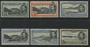 Ascension KGVI 1938-44 various values to 1/ mint o.g. all perf 13 1/2 