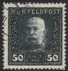 AUSTRIA 1915 MILITARY STAMPS Sc M38  50h, Used VF