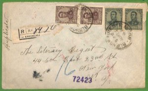 98707 - ARGENTINA - POSTAL HISTORY - REGISTERED COVER to USA  - 1909