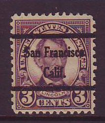 San Francisco CA, 635-45 Bureau Precancel, 3¢ Lincoln