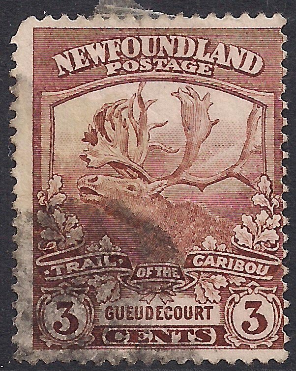 Newfoundland 1919 KGV 3ct Brown Gueudecourt used SG 132 ( G951 )