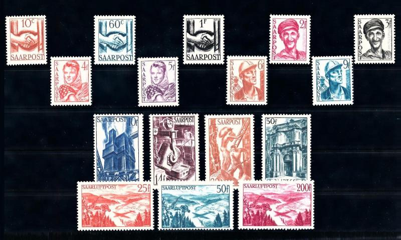 [70175] Germany SAAR Saarland 1948 Rebuilding Full Set Incl. Airmail Stamps MNH