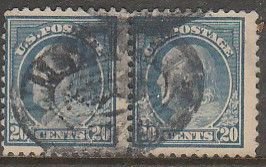 U.S. 515, 20¢ USED, HORIZONTAL PAIR. F. (404)